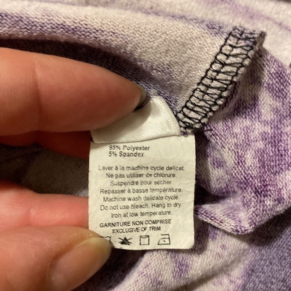 Laura Purple &  Black Abstract Mid Sleeve A Line Top/Blouse (Size Medium) - Picture 7 of 8